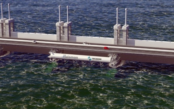 Ovládací části turbín pro přílivovou elektrárnu v Holandsku. Foto: Huisman