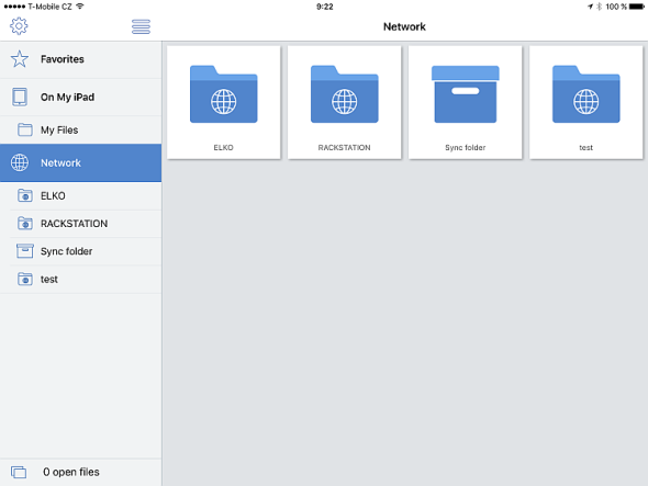 Acronis Access iPad home. Zdroj: Acronis