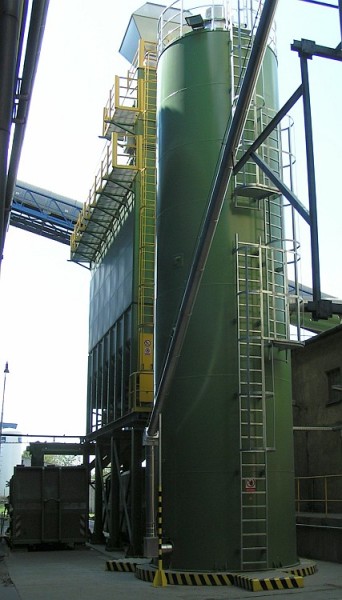 Zásobník zařízení na snížení emisí oxidů síry. Foto: Rockwool