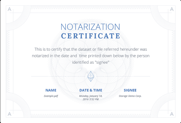 Notifikace Blockchain. Zdroj: Acronis