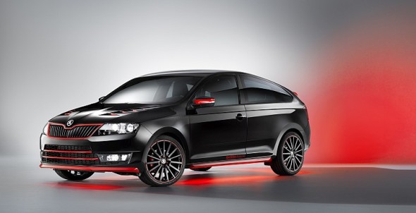 Škoda Atero je atraktivní automobil na bázi kompaktního modelu Škoda Rapid Spaceback. Tento pojízdný unikát je již třetím učňovským vozem, který vznikl v rámci aktivit Škoda Akademie. Zdroj: Škoda Auto