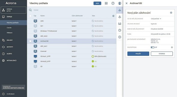 Acronis Backup Cloud Plan. Zdroj: Acronis