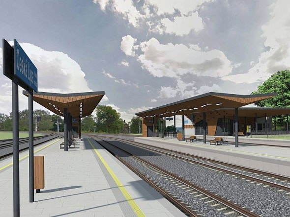 Skanska zajišťuje přestavbu nádraží v České Lípě. Vizualizace: SŽDC