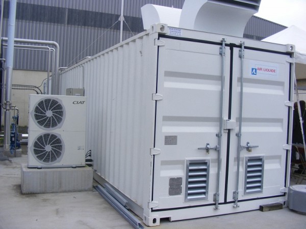 Membránový separátor bioplynu AIR LIQUIDE s připojenou sušičkou plynu CIAT DRYPACK